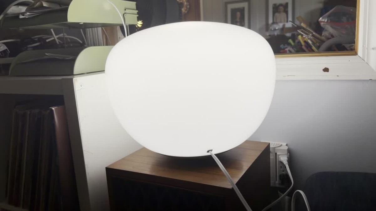 Vintage IKEA White Jonisk Carl Ojerstam Dimmable Pebble Floor