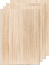 4 Pack MDF Wood Boards 12"X17"-1/4Th Inch Thick Wooden Planks, Double Sided Vene
