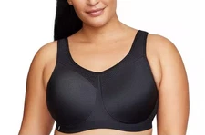 Glamorise Women's Sports High Impact Underwire Bra 9066 Black Size 38G NEW 