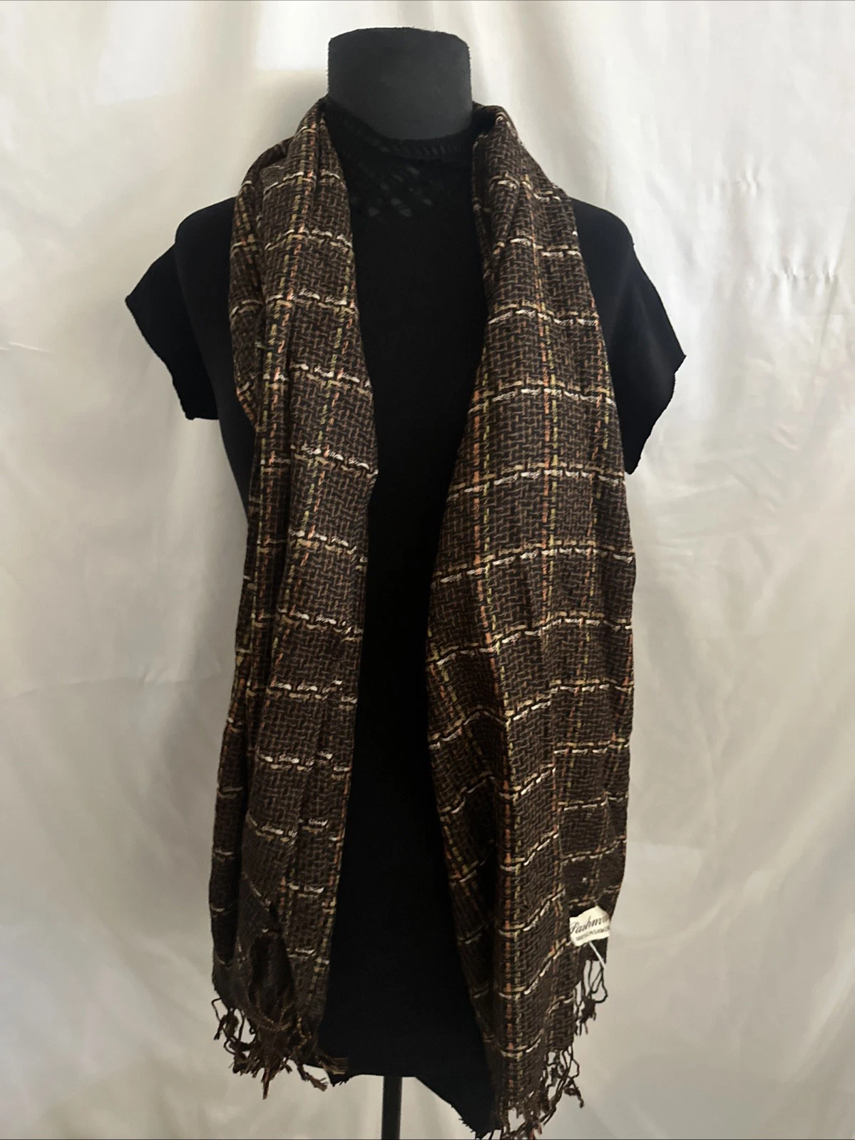 Plaid Cashmere Scarf Pashmina