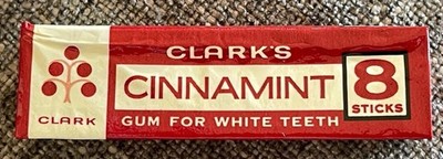 Vintage 1970 s  CLARK CINNAMINT GUM PACK 8-Stick  Unopened  NOS  Mint Condition!
