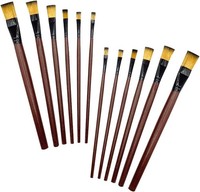 12 StüCk Pinsel Set ÖL Nylon Flachpinsel Set,Acrylfarben Pinsel F