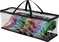 Houseables Baseball Cap Storage Bag, Hat 6"X4"X1", Black  Clear