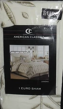 AMERICAN CLASSICS LANDAU EUROPEAN EURO PILLOW SHAM NEW! BUTTERCREAM YELLOW EMBRO