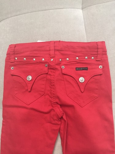 New Hudson Girls Slim Red Silver Studded Legging Jeans Pants - Picture 6 of 6