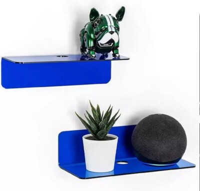 2er Set Acryl Schwebendes Wand Display Regal mit Kabel Mini Aufbewahrung DVD Regal