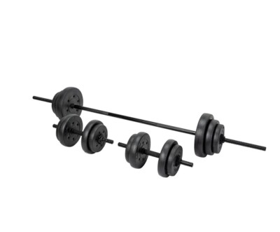Opti vinyl barbell and dumbbell set 35kg UK