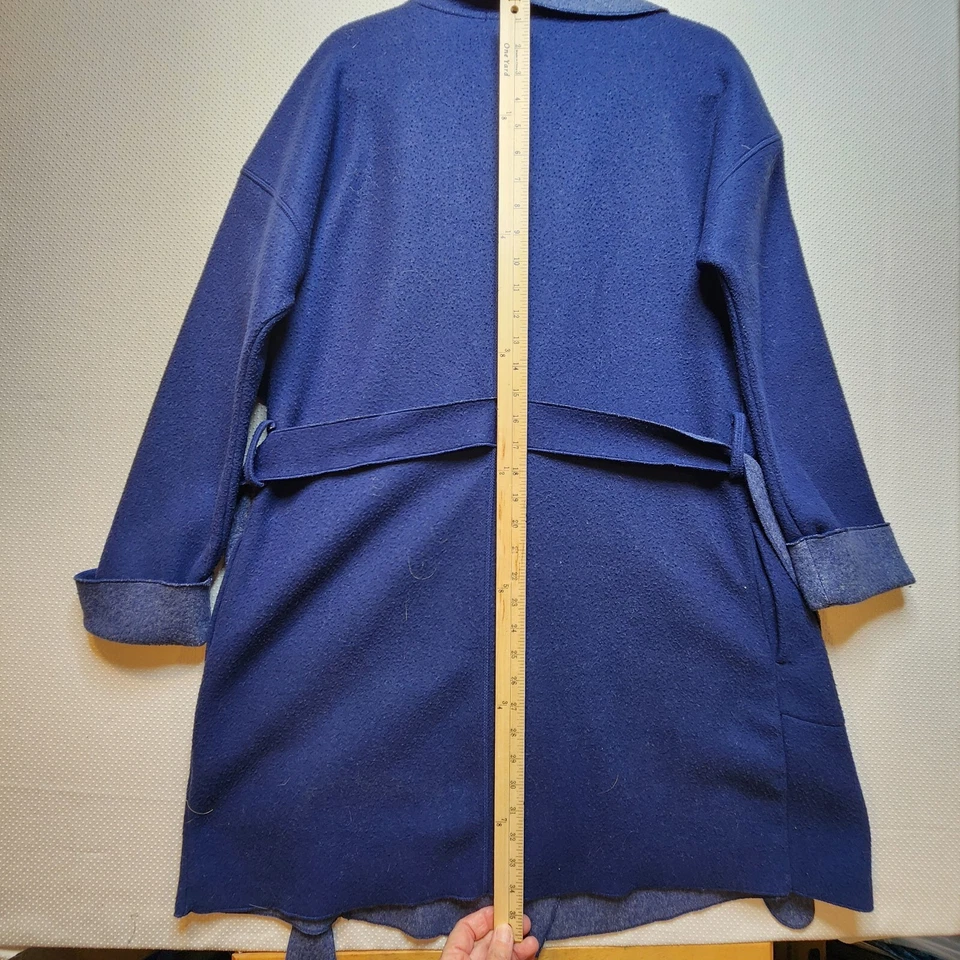 Alfani Intimates Mujer Bata Envoltura Medio Azul Contraste Polar Cinturón Bolsillos Suave Foto 4 de 4