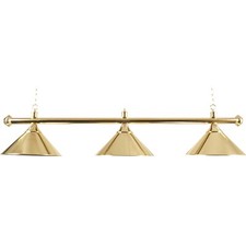 Canopy Lighting - Pool Table Canopy - Brass Bar With 3 Brass Shades