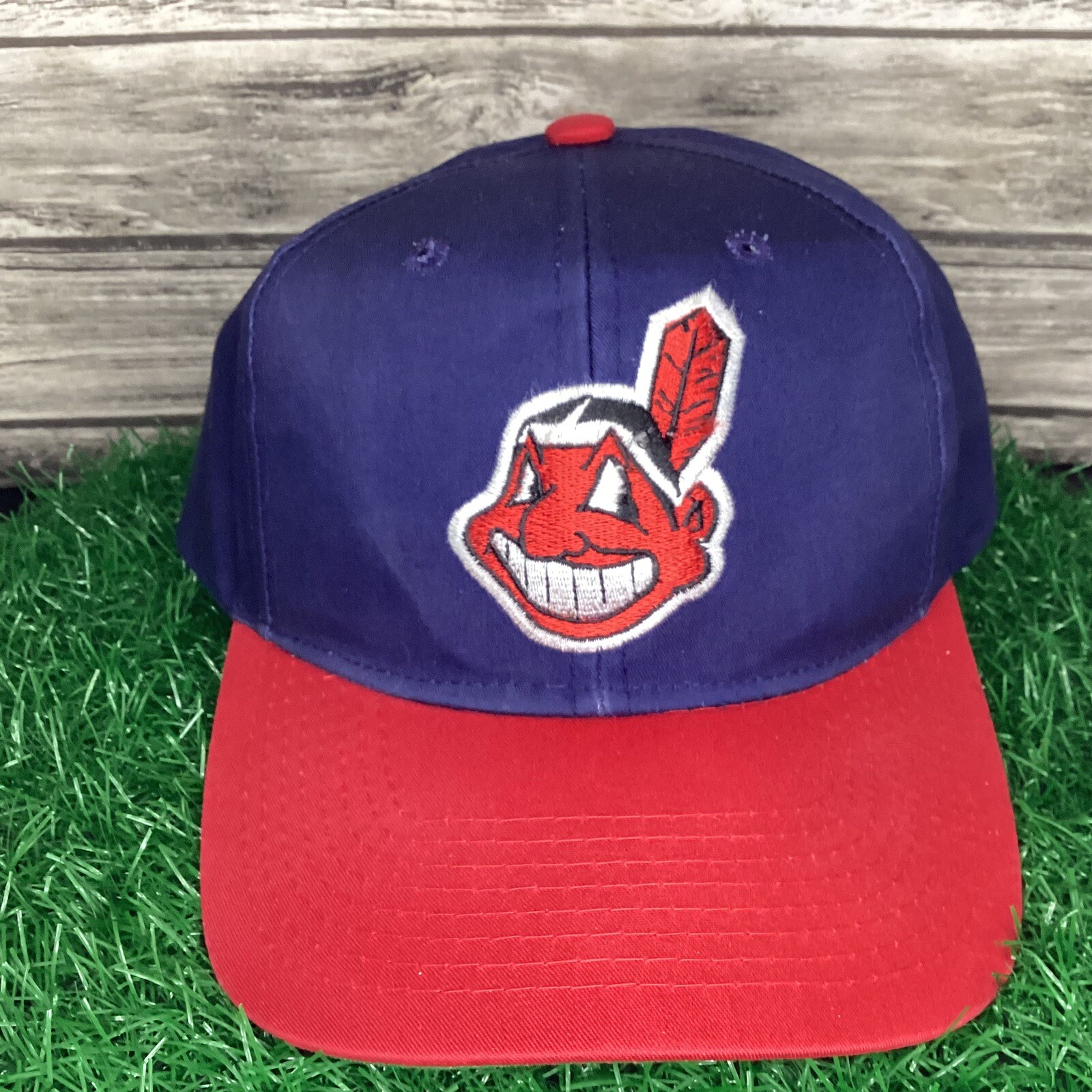 Vintage Cleveland Indians Snapback Hat Cap Multicolor Grosscap Chief Wahoo 90s