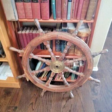 Vintage Maritime Nautical Boat Wooden Ship Wheel 36 Steering Wheel 3ft Brass Vintage Maritime Nautical Boat Wooden Ship Wheel 36 Steering Wheel 3ft Brass