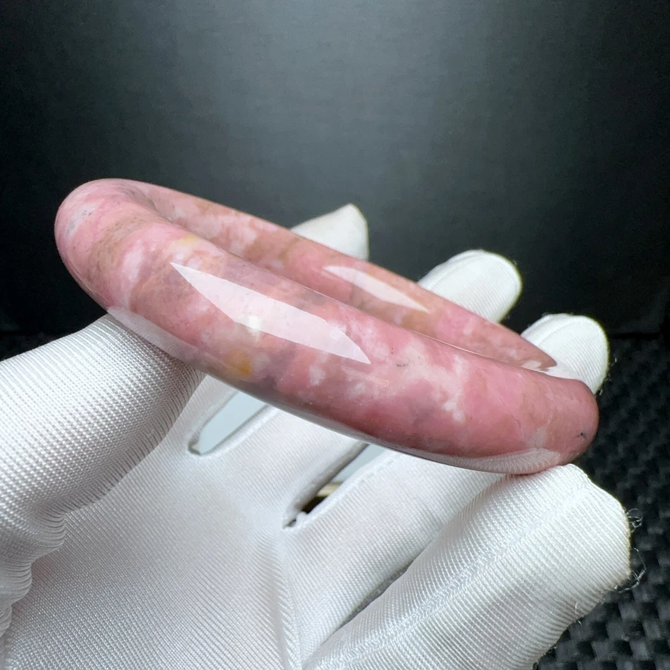 Brazalete Brazalete Cristal Piedras Preciosas Cuarzo Rodonita Natural Bastante Llamativo 57,7 mm Foto 2 de 4