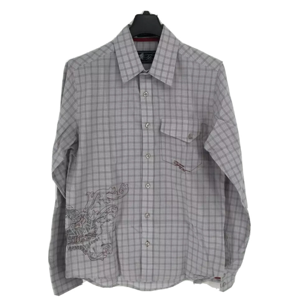 Chemise Homme Fox Manches Courtes - Gris Clair - Taille L - Coton Mélangé
