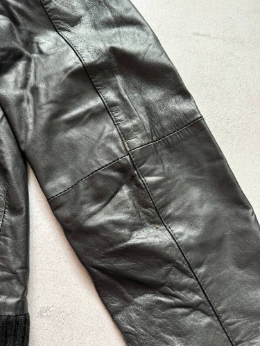 Vintage Diesel Leather Jacket Bomber Big Logo Avant-Garde Japanese Black Mens - Picture 19 of 24