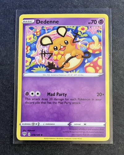 2020 Pokémon TCG Dedenne Reverse Holo Foil 078/189 + Base 2Total Cards - Picture 4 of 4