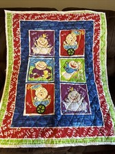 Reversible Quilt Homemade Baby Blanket Handmade 42 X 33. Colorful Baby  s.