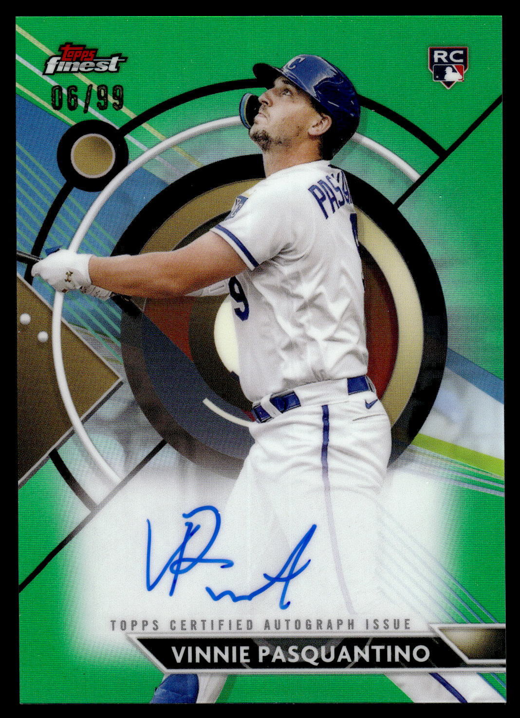 2023 Topps Finest VINNIE PASQUANTINO GREEN REFRACTOR AUTO 6/99 ROYALS RC FA-VP