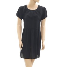 Staring At Stars Urban Outfitters Floral Lace Mini Dress Pintuck Black S 212197