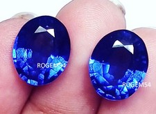 Oval Cut Natural Blue Sapphire Loose Gemstone 8 To 10 Ct Certified Pair RB04