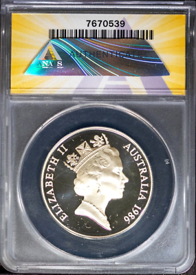 1986 Silver $10 South Australia PF69DCAM ANACS # 7670539 + Bonus