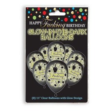 Happy F Birthday Glow 11" Balloons 8 Pack