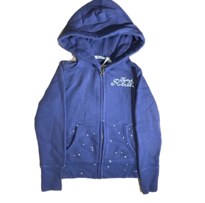 Scotch R'Belle Kids Girls Navy Spotted Zip Up Hoodie Age 6 14 Years Size New