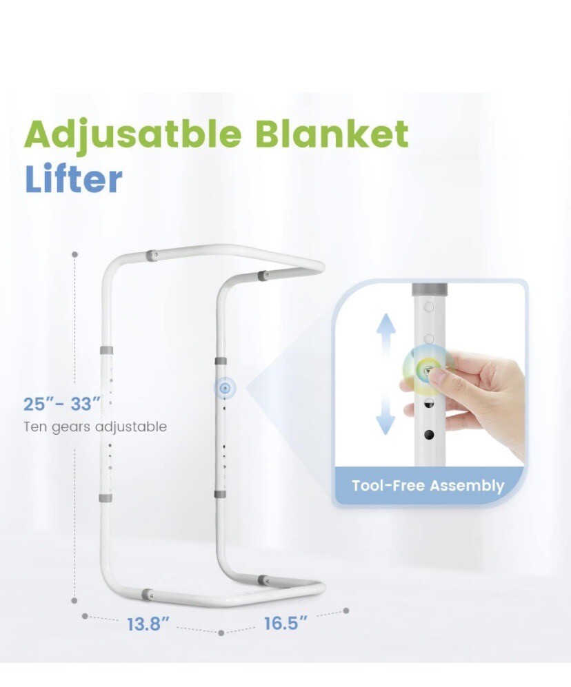 Blanket Support Lifter, Blanket Lift Bar Adjustable Bed Cradle for Foot