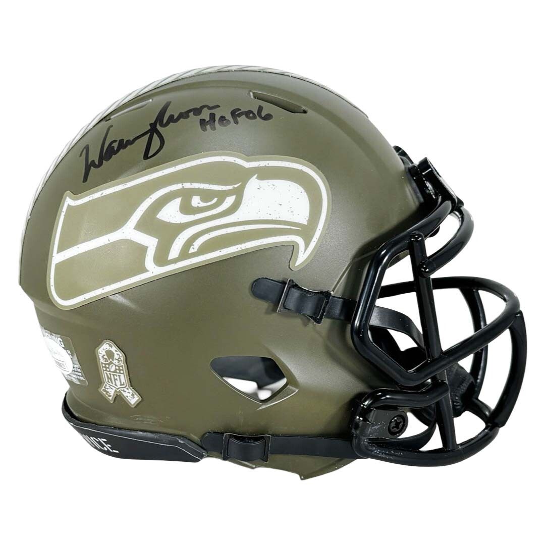 Warren Moon Signed HOF 06 Inscription Seattle Seahawks Salute to Service Speed M 