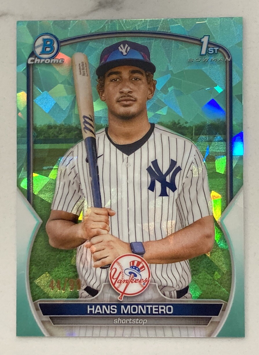 2023 Bowman Chrome Sapphire Hans Montero /99 Aqua Refractor 1st New York Yankees