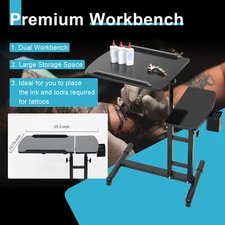 Mobile Tattoo Work Station Portable Tattoo Drawing Equipment Supply Stand Desk!
