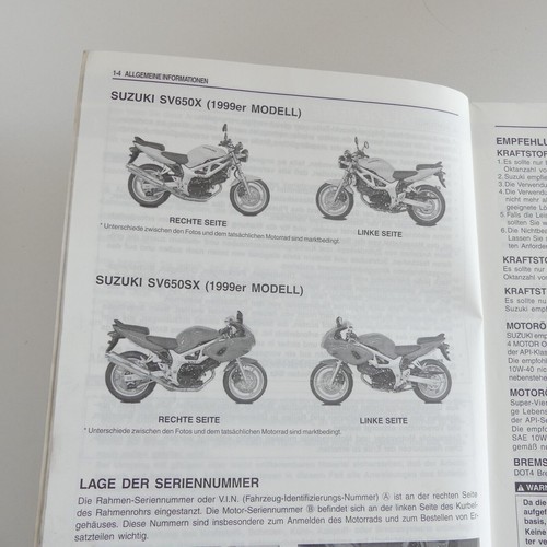 original Suzuki SV 650 S Werkstatthandbuch Reparaturanleitung Handbuch A5672 - Picture 4 of 7