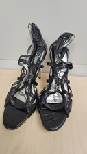 SAM EDELMAN BLACK Reptile LOOK 5 INCH HEELS SIZE 10