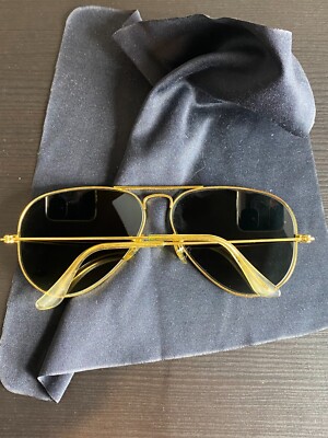 昭和レトロ　ゴールド　バンビ Ray Bans Vinatge Gold Metal Aviator L0205 NVAS By Bausch & Lomb 58
