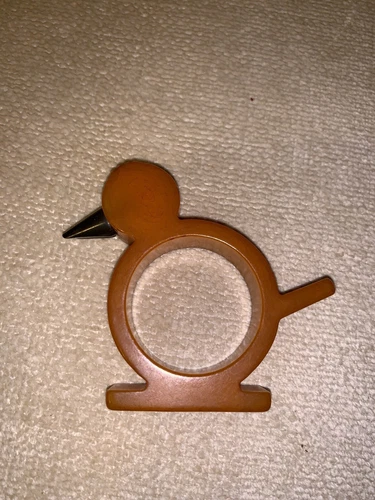 Vintage Butterscotch Bakelite Bird Napkin Ring Chipped Beak