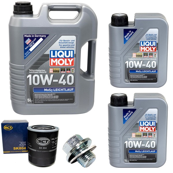 MotoröL Set MOS2 10W-40 Liqui Moly 7 Liter + ÖLfilter + Schraube FüR Toyota 2.4-image