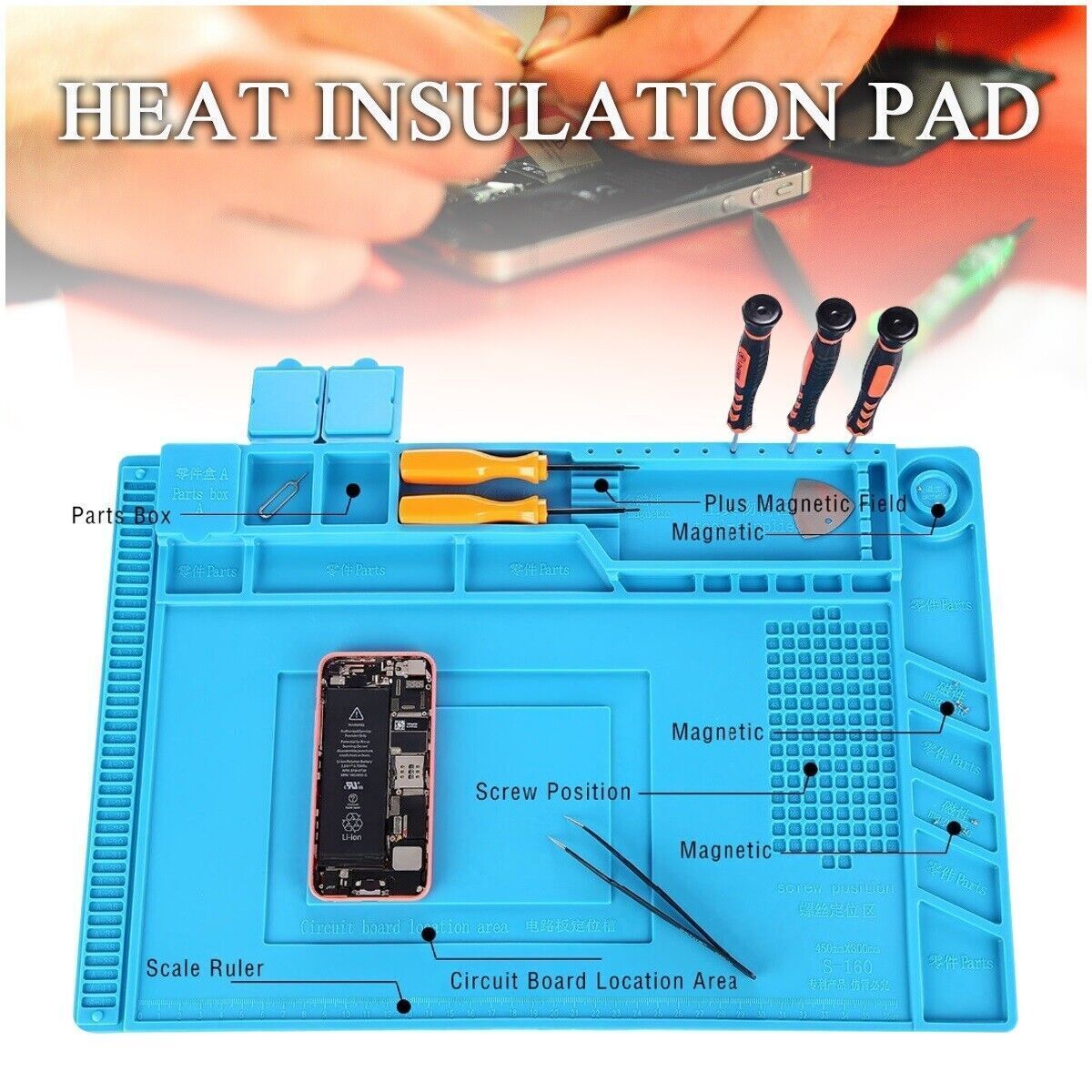 Heat Insulation Silicone Repair Work Mat Pad for Soldering Iron Phone Computer eBay
