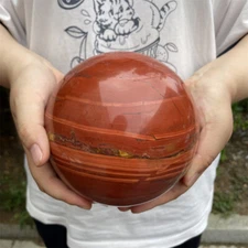 8.4LB 4.7"Natural Red Jasper Sphere Quartz Crystal Ball for Healing Energy Decor