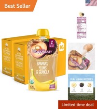 Clearly Crafted Organic Baby Puree Pouches: Apples, Bananas  Plums - 16 Count