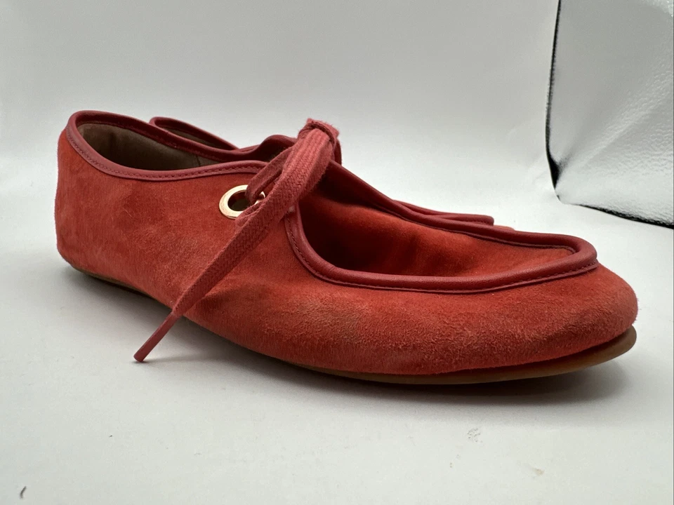 FitFlop Zapatos Mujer 6 Rojo Gamuza Oxfords Con Cordones Pisos Cómodos Delfines Mocasines Foto 2 de 4