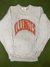 80s Illinois Fighting Illini - Vintage College Sweatshirt Large 