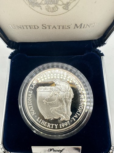 1997 National Law Enforcement Officer Memorial Commemorative Proof Silver Dollar - Picture 4 of 4