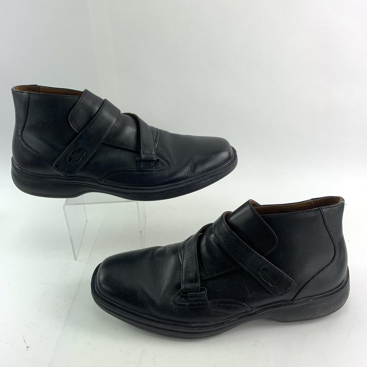 Dr Comfort Joseph Black Leather High Top Hook Loop Dress Boot Shoe Mens Size 9.5 Dr. Comfort Joseph Mens Black Leather High | Mercari main image 2