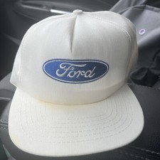 vintage Ford white hat stylemaster USA front label  back trucker snapback Og
