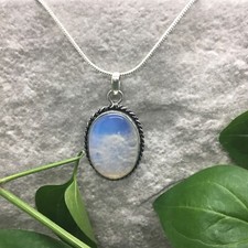 18  Necklace  2  Rainbow Moonstone Pendant 925 Silver Plated Handmade New 4596