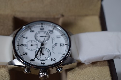 Lucien Piccard Men's Moderna Chronograph Watch White Silicone and Dial 10588-02 - Picture 10 of 12
