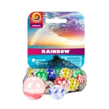 Mega Marble RAINBOW MARBLE NET 24 Player Marbles & 1 Shooter Marble