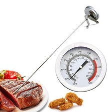 Candy Meat Deep Fry Thermometer with Pot Clip, 15" Stainless Steel Probe