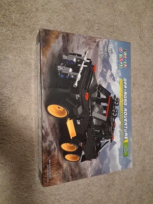 Off-road adventure building blocks. Six by six off road truck