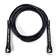 Elite Jumps 6mm PVC Jump Rope   Adjustable All-Black Fitness Skipping Rope wi...
