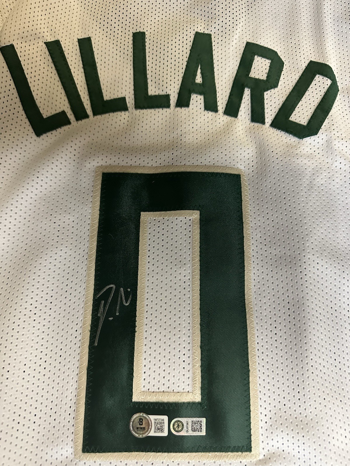 Damian Lillard Autographed Signed Milwaukee Bucks BAS COA Jersey XL 